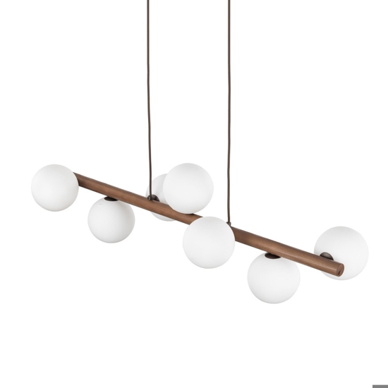 Lampadario legno noce per soggiorno moderno